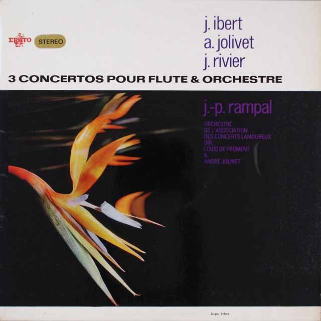 ランパルのイベール、ジョリヴェら/フルート協奏曲集  仏ERATO  2631　LP レコード
