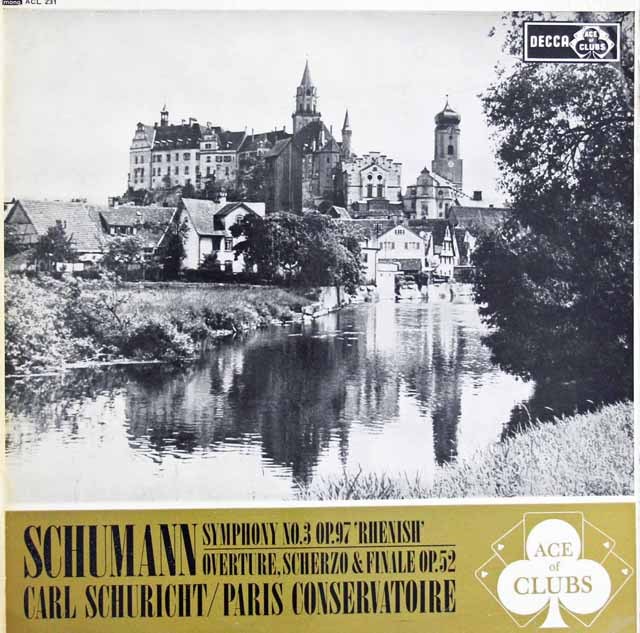 シューリヒトのシューマン/交響曲第3番「ライン」ほか　英Ace of Clubs（DECCA）　2932　LP レコード