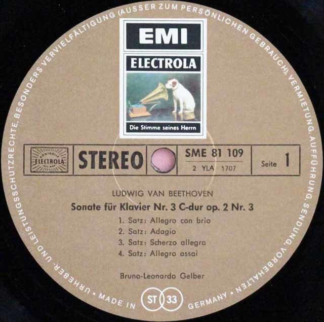 LP レコード ゲルバーのベートーヴェン/ピアノソナタ第3、13、20