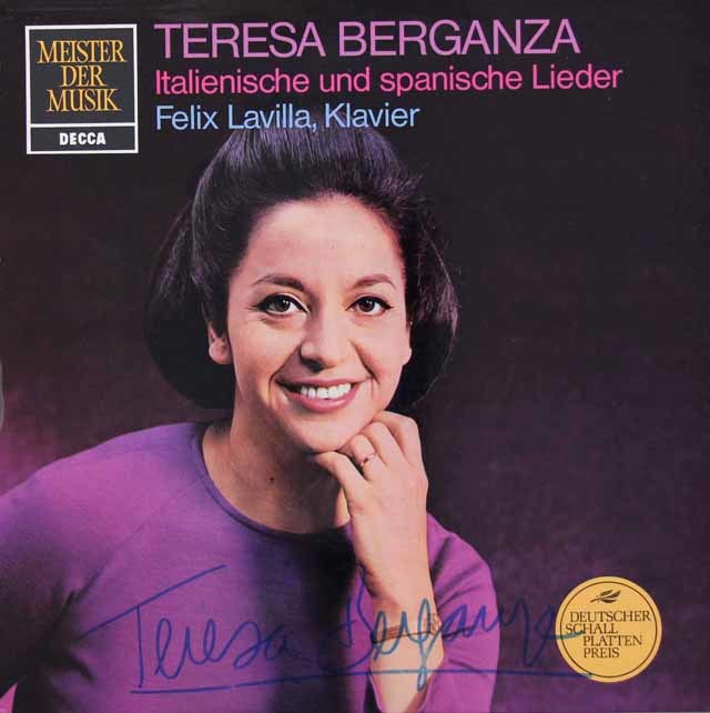 【直筆サイン入り】　ベルガンサのイタリア&スペイン歌曲集　独DECCA　3036　LP レコード