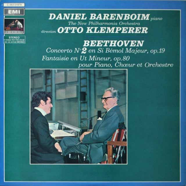 バレンボイム、クレンペラーのベートーヴェン/ピアノ協奏曲第2番、合唱幻想、　仏EMI（VSM）　3794　LP レコード