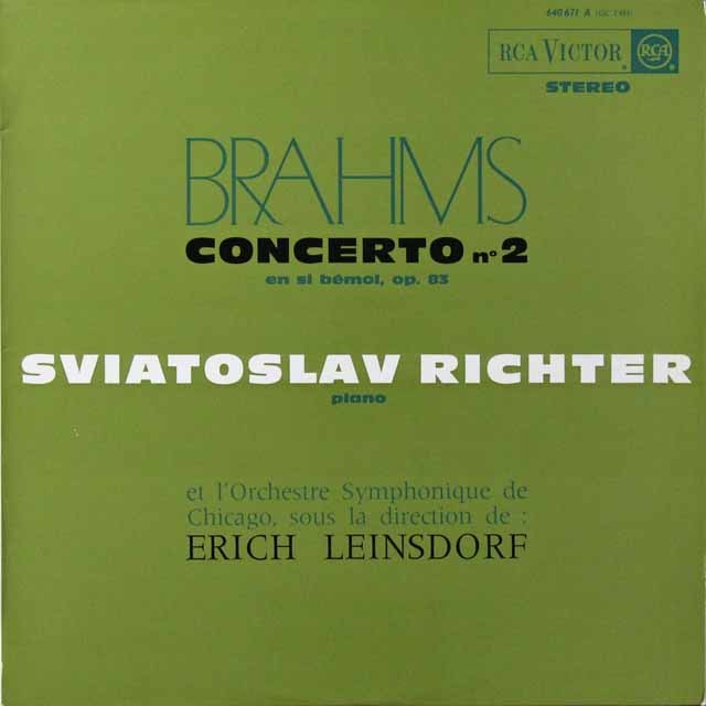 リヒテル、ラインスドルフのブラームス/ピアノ協奏曲第2番　仏RCA　3704　LP レコード
