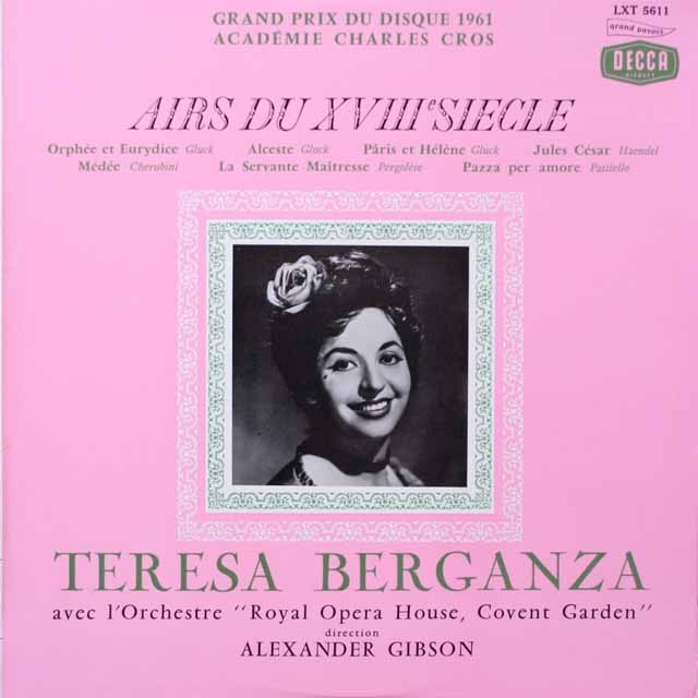 ベルガンサの「18世紀のアリア集」　仏DECCA　モノラル　2617　LP レコード