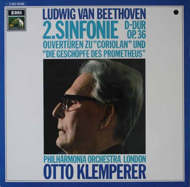 クレンペラーのベートーヴェン/交響曲第2番ほか　独EMI　3708　LP レコード