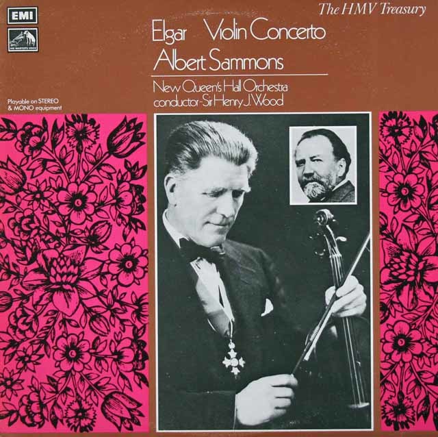 サモンズ、ウッドのエルガー/ヴァイオリン協奏曲　英EMI　3718　LP レコード