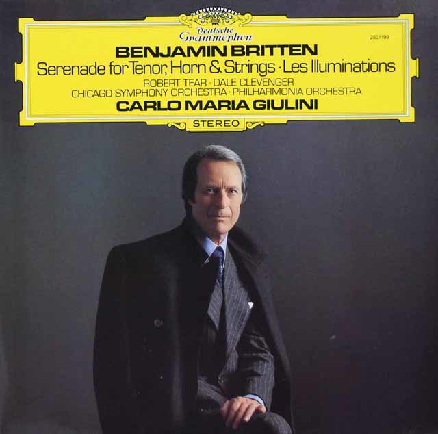 ジュリーニのブリテン/テノール、ホルンと弦楽のための「セレナード」ほか　独DGG　3718　LP レコード