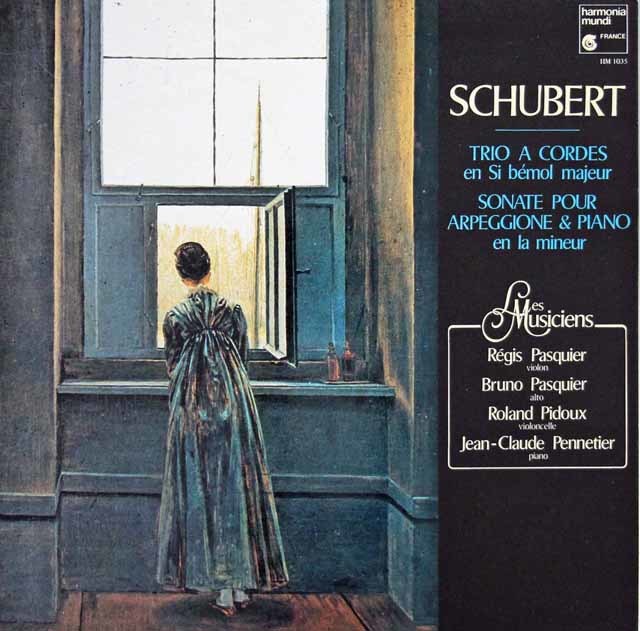 パスキエらのシューベルト/弦楽三重奏曲第1&2番ほか　仏HM　3033　LP レコード
