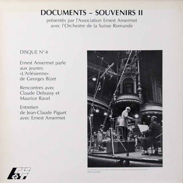 アンセルメのビゼー/アルルの女（演奏と講演）　スイス・アンセルメ協会　2701　LP レコード