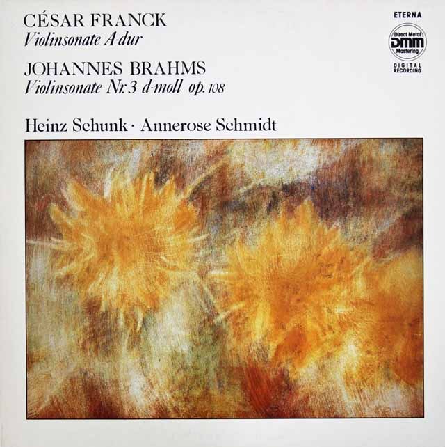 シュンク、シュミットのブラームス/ヴァイオリンソナタ第3番ほか　独ETERNA　3715　LP レコード