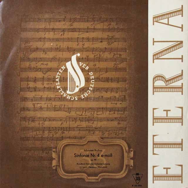 アーベントロートのブラームス/交響曲第4番　独ETERNA  2705　LP レコード