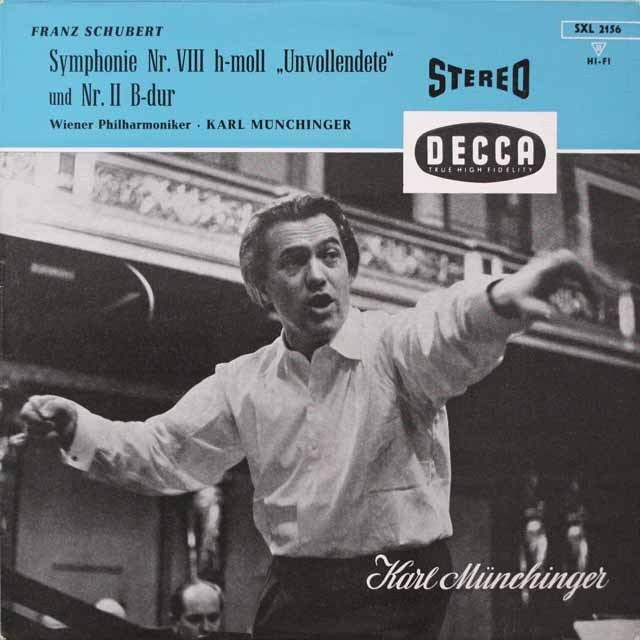 ミュンヒンガーのシューベルト/交響曲第8番「未完成」ほか　独DECCA　2634　LP レコード