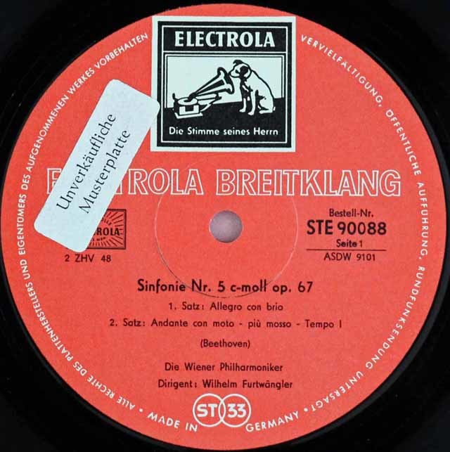 LP レコード フルトヴェングラーのベートーヴェン/交響曲第5番「運命