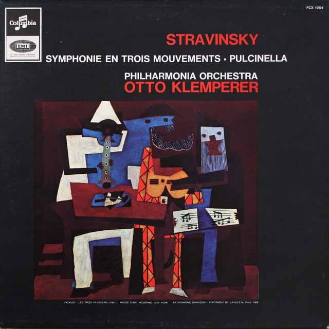 クレンペラーのストラヴィンスキー/「プルチネルラ」ほか  仏Columbia  2634　LP レコード