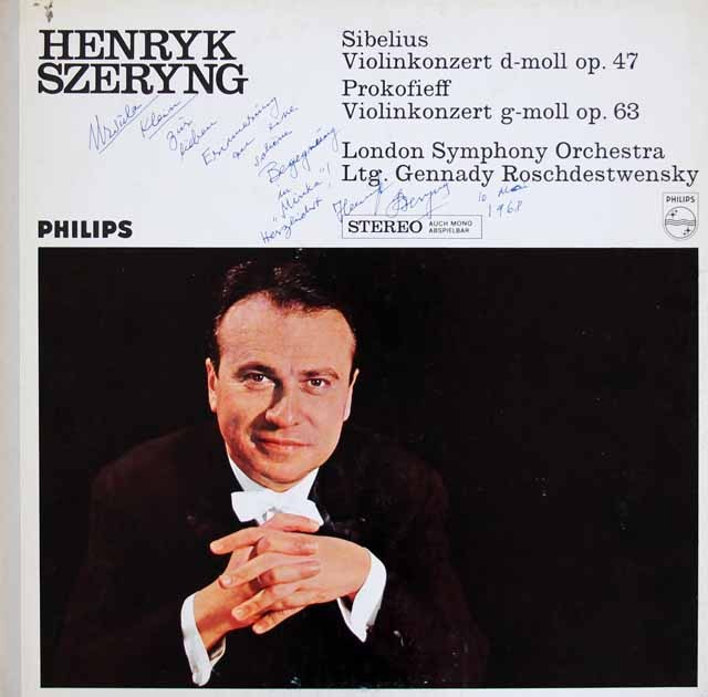 LP レコード 直筆サイン入り シェリング&ロジェストヴェンスキーの