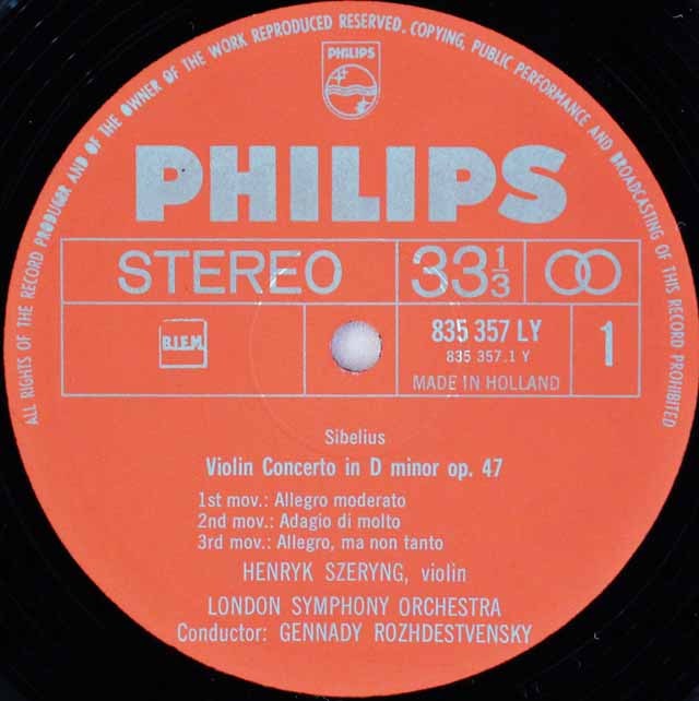 LP レコード 直筆サイン入り シェリング&ロジェストヴェンスキーの