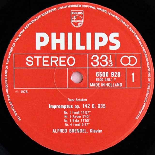 ブレンデルのシューベルト/4つの即興曲ほか 蘭PHILIPS 3619 LP レコード