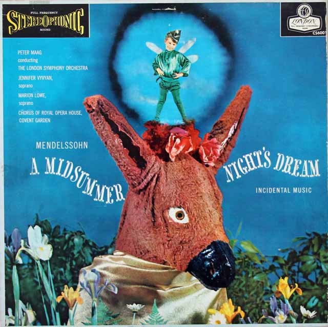 【ブルー・バック・ジャケット】　マークのメンデルスゾーン/「真夏の夜の夢」全曲　英LONDON　3717　LP レコード