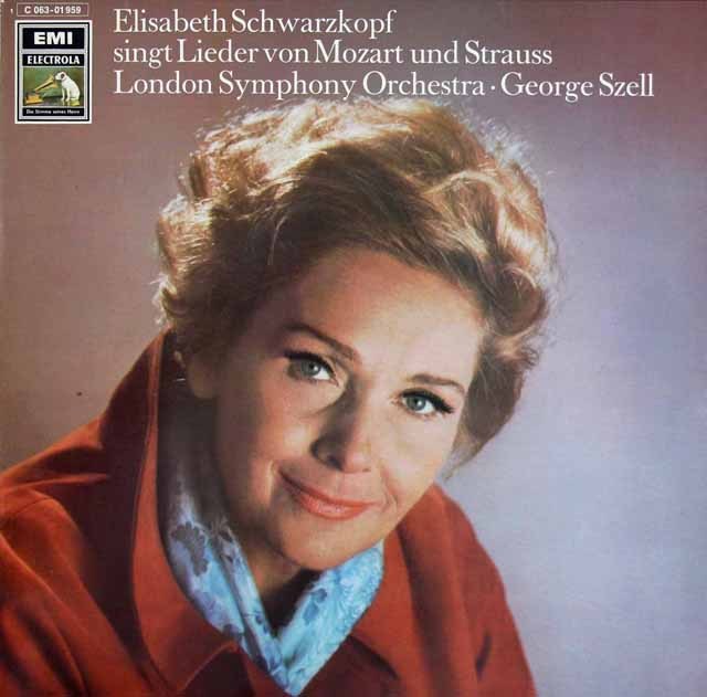 シュヴァルツコップ、セルのモーツァルト、R.シュトラウス/歌曲集　独EMI　3726　LP レコード