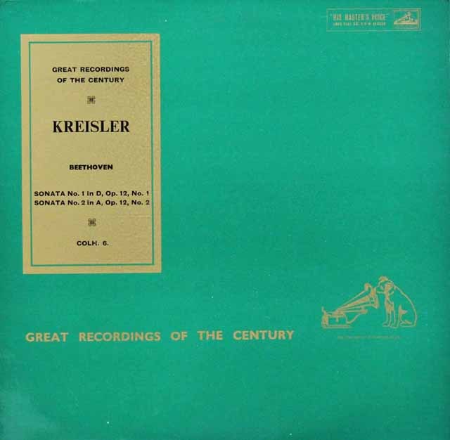 クライスラー、ルップのベートーヴェン/ヴァイオリンソナタ第1、2番　英EMI（HMV）　3703　LP レコード