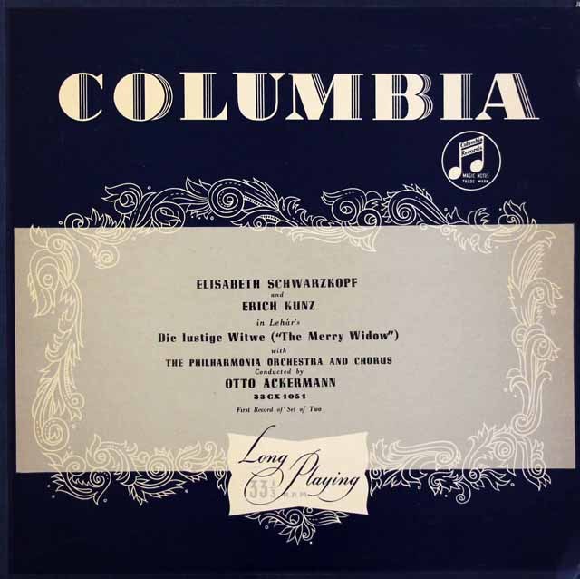 【オリジナル盤】　シュヴァルツコップ&クンツらのレハール/「メリー・ウィドウ」　英Columbia　2935　LP レコード