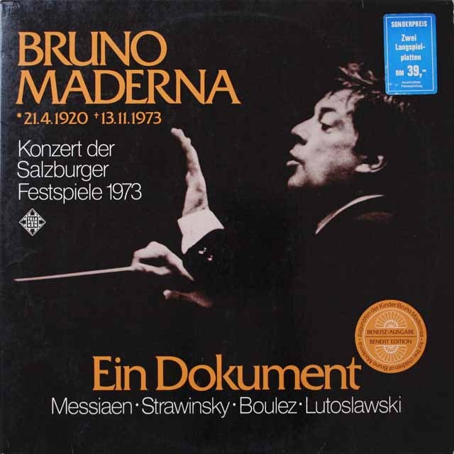 マデルナのメシアン、ストラヴィンスキーほか/現代音楽集　（1973年ザルツブルグ音楽祭ライヴ）　独TELEFUNKEN　3793　LP レコード