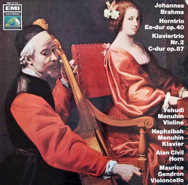 メニューイン、シヴィル、ジェンドロンらのブラームス/ホルン、ピアノ三重曲集　独EMI　3620　LP レコード