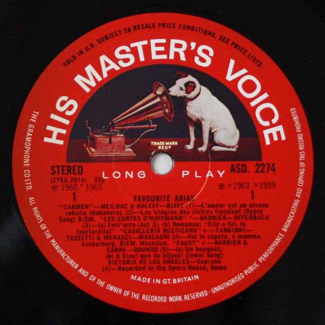 LP レコード ロス・アンヘレスのオペラ・アリア集 英EMI 2637