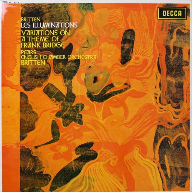 ブリテンの自作自演/「イリュミナシオン」＆「ブリッジの主題による変奏曲」　 英DECCA  2637　LP レコード