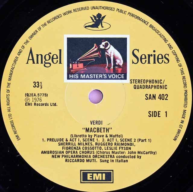 LP レコード ムーティのヴェルディ/「マクベス」全曲 英EMI 3294