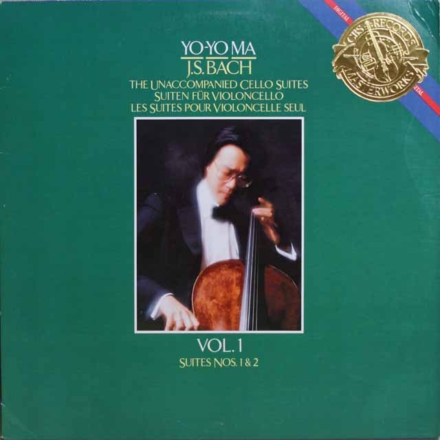 ヨーヨー・マのバッハ/無伴奏チェロ組曲第1&2番  独CBS  2639　LP レコード