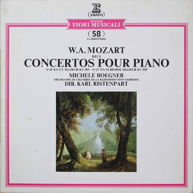 ベグネール、リステンパルトのモーツァルト/ピアノ協奏曲第25、27番　仏ERATO　2641　LP レコード