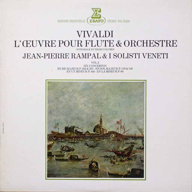 ランパルのヴィヴァルディ/フルート協奏曲集 vol.2　仏ERATO　3899　LP レコード
