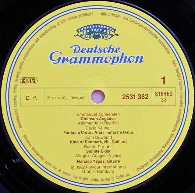 LP レコード イエペスの5世紀にわたるギター音楽集 独DGG 2918