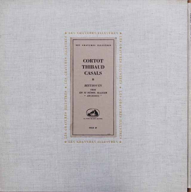 コルトー、ティボー&カザルスのベートーヴェン/ピアノ三重奏曲「大公」　仏EMI(VSM）  2918　LP レコード