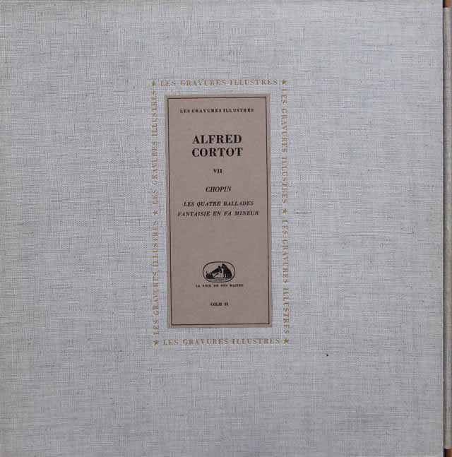 コルトーのショパン/バラード第1～4番&幻想曲ヘ短調　仏EMI(VSM）  2918　LP レコード