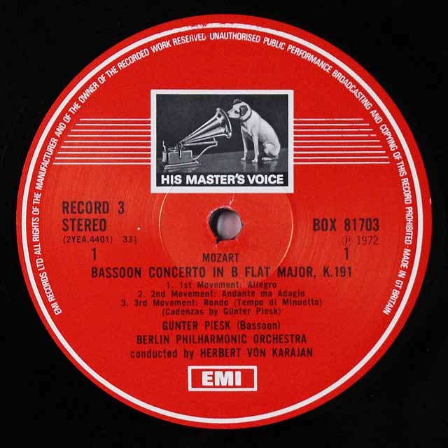 LP レコード カラヤン&ベルリンフィル・ソロイスツの