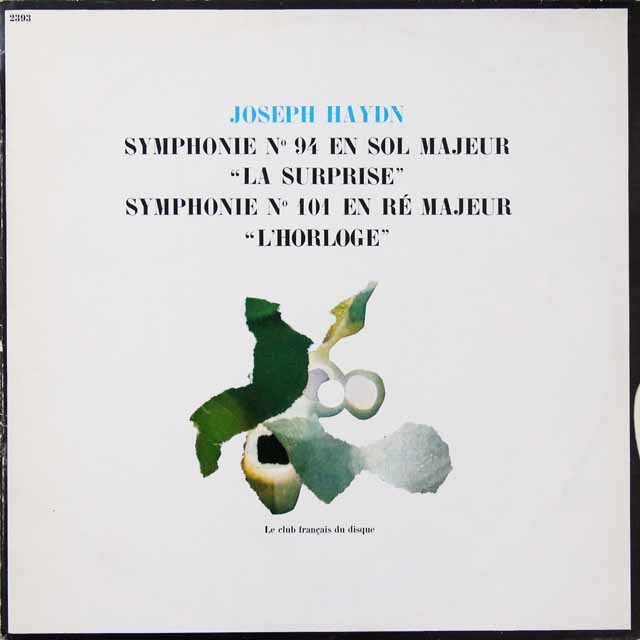 リステンパルトのハイドン/交響曲第94番「驚愕」&第101番「時計」　仏le club francais   2714　LP レコード