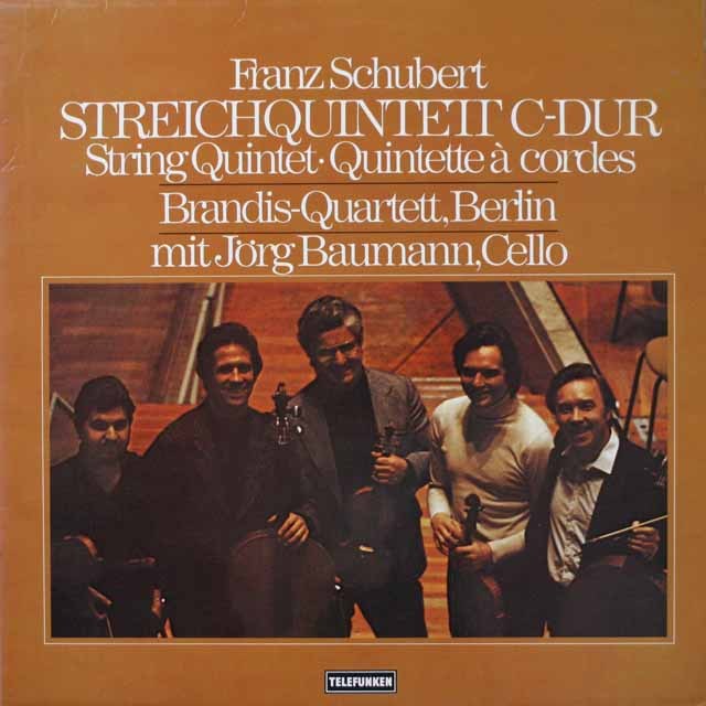 バウマン、ブランディス四重奏団のシューベルト/弦楽五重奏曲　独TELEFUNKEN　3898　LP レコード