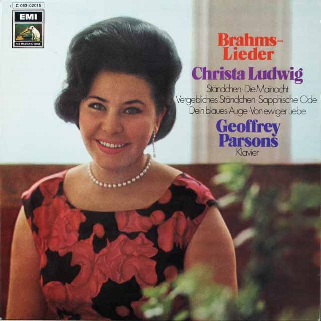クリスタ・ルートヴィヒのブラームス/歌曲集　独EMI　3898　LP レコード