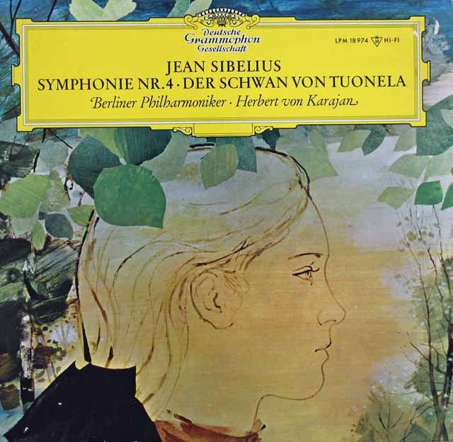 【モノラル】　カラヤンのシベリウス/交響曲第4番ほか　独DGG　2995　LP レコード