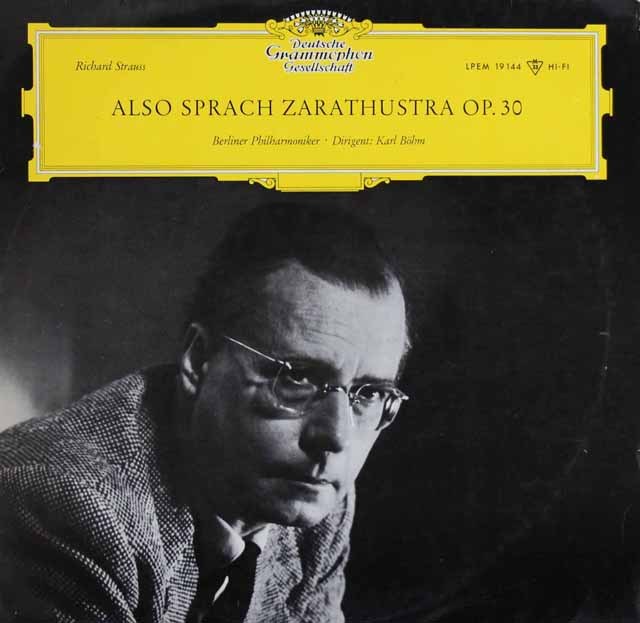【モノラル】　ベームのR.シュトラウス/交響詩「ツァラトゥストラはかく語りき」　独DGG　2995　LP レコード