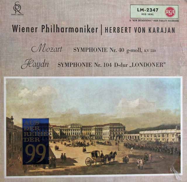 【モノラル】　カラヤンのモーツァルト/交響曲第40番ほか　独RCA　2995　LP レコード