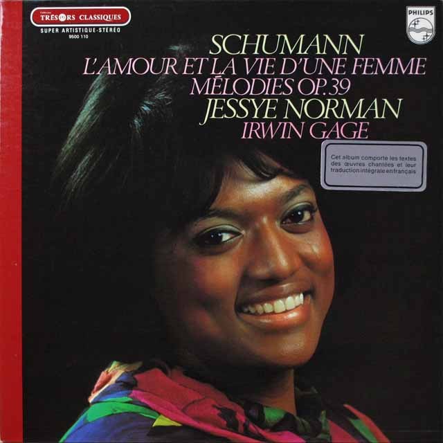 ノーマンのシューマン/歌曲集「女の愛と生涯」ほか　仏PHILIPS　3899　LP レコード
