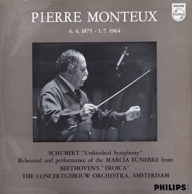 【モノラル】　モントゥーのシューベルト/交響曲第8番「未完成」ほか　蘭PHILIPS　2995　LP レコード