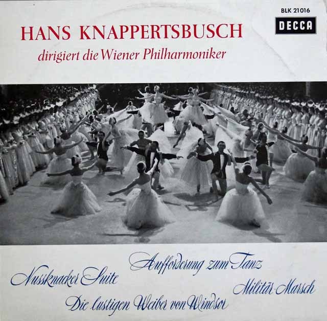 【モノラル】　クナッパーツブッシュのチャイコフスキー/組曲「くるみ割り人形」ほか　独DECCA　2995　LP レコード