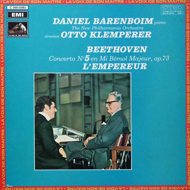 クレンペラー、バレンボイムのベートーヴェン/ピアノ協奏曲第5番「皇帝」　仏EMI(VSM)   2713　LP レコード