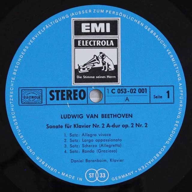 LP レコード バレンボイムのベートーヴェン/ピアノソナタ第2番、第30番