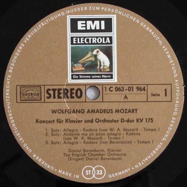 LP レコード バレンボイムのモーツァルト/ピアノ協奏曲第5、9番