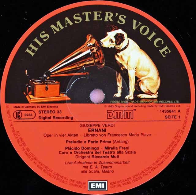 LP レコード ムーティのヴェルディ/「エルナーニ」 独EMI 3294