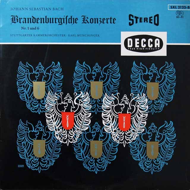 ミュンヒンガーのバッハ/ブランデンブルク協奏曲第1&6番　独DECCA　2709　LP レコード